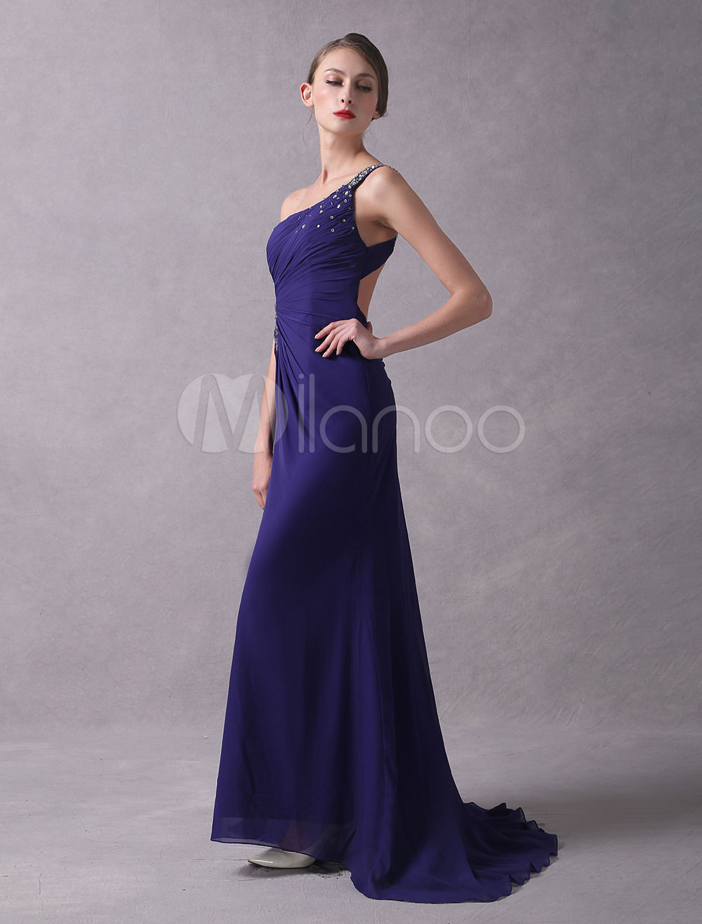 royal purple evening gown