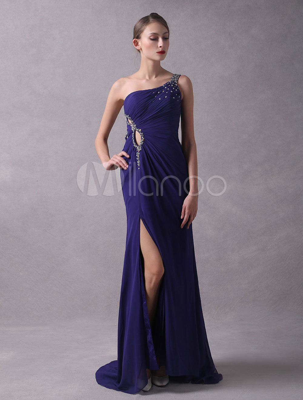 royal purple evening gown