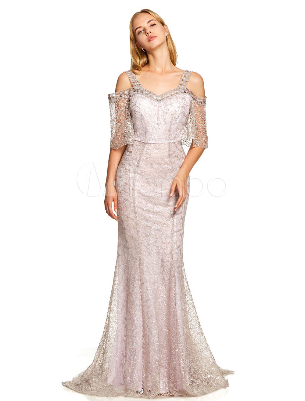 cold shoulder evening gowns