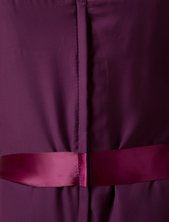 Purple Pleated Sash Satin Chiffon Flower Girl Dress - Milanoo.com