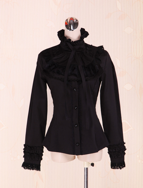 Black Long Sleeves Lolita Blouse - Milanoo.com