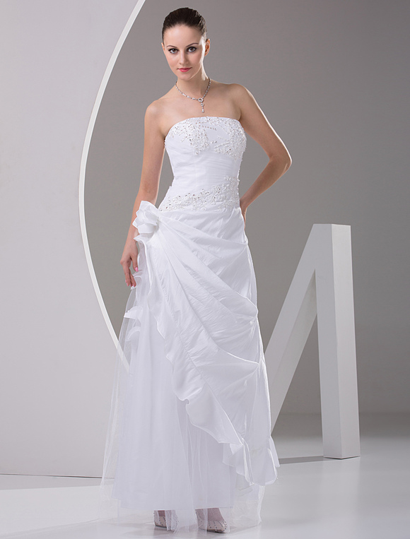 strapless floor length gown
