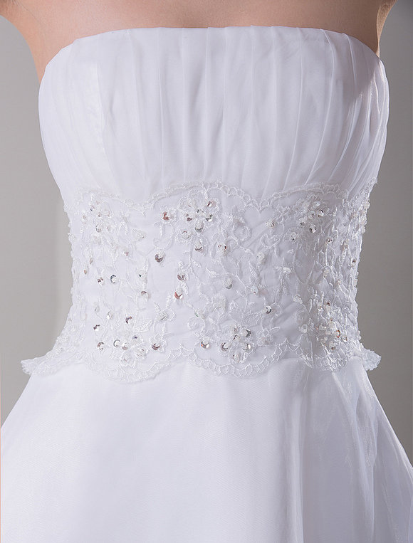 Strapless A-line Satin Mini Wedding Dress - Milanoo.com