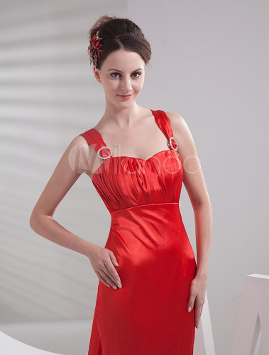 Elegant Red Mermaid Trumpet Empire Waist Evening Dress - Milanoo.com