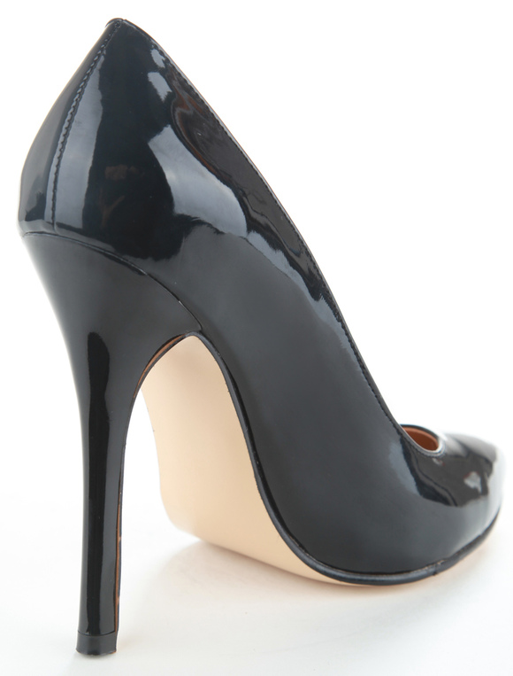 Hot Black Patent Leather Stiletto High Heel Pointed Toe Shoes - Milanoo.com