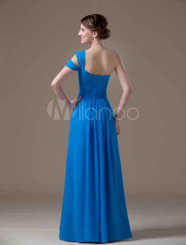  Royal  Blue  Chiffon One Shoulder Maternity  Bridesmaid  Dress  