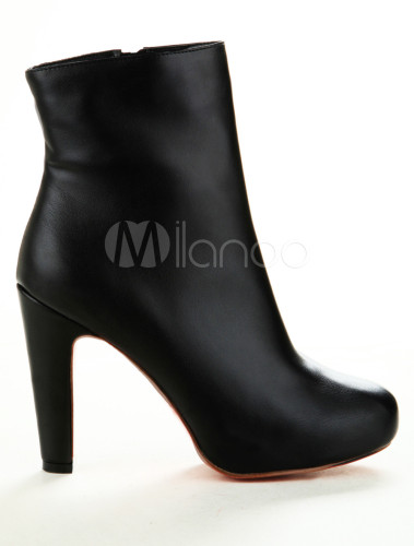 high heel sheepskin boots