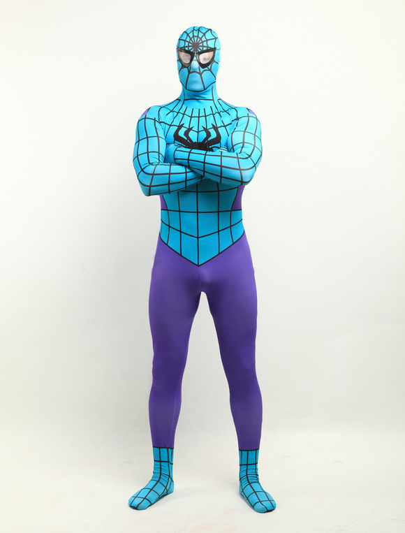 Spiderman Morado & Azul Lycra Bodysuit 