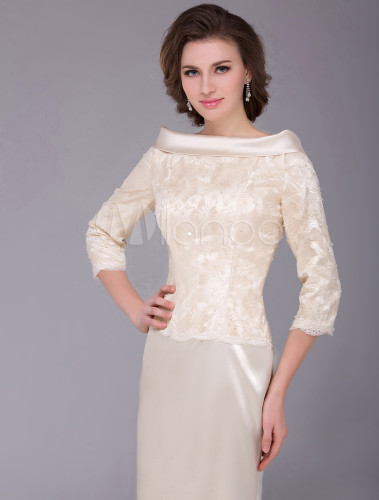 Champagne Sheath Charming Dress For Mother of the Bride with Bateau ...