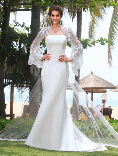 Ivory satin sheath wedding dresses ideas