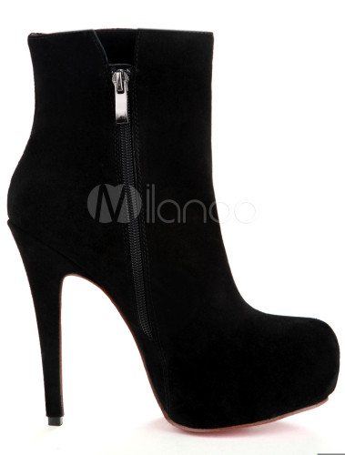 Mujer Zapatos de Botas de Botas de tacón y de tacón alto Botines de caña alta Le Silla de Ante de color Negro 