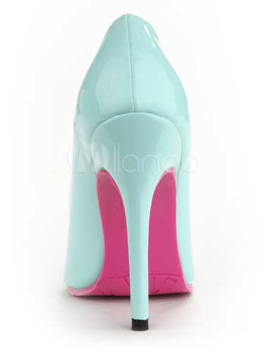 green patent leather heels