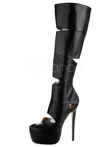 high heel sheepskin boots