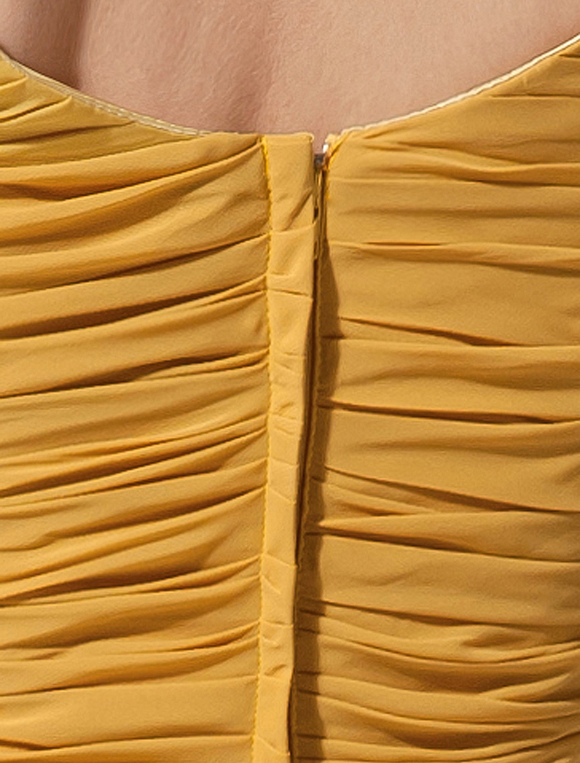 Pleated A-line Chiffon Bridesmaid Dress - Milanoo.com