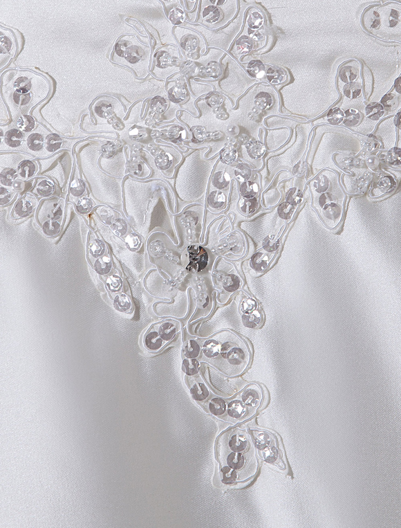 Vintage Ivory Bateau Neck Off-The-Shoulder Brides Wedding Dress with A ...