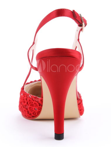 red pointed stiletto heels