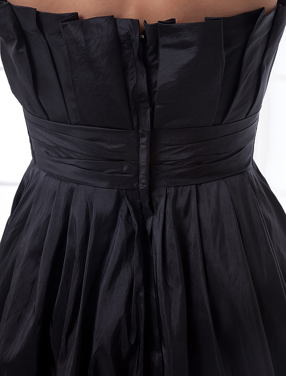 Princess Black Strapless Taffeta Prom Dress - Milanoo.com