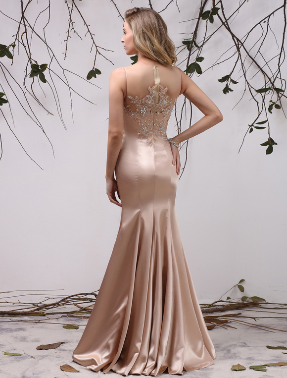 champagne mermaid evening gown