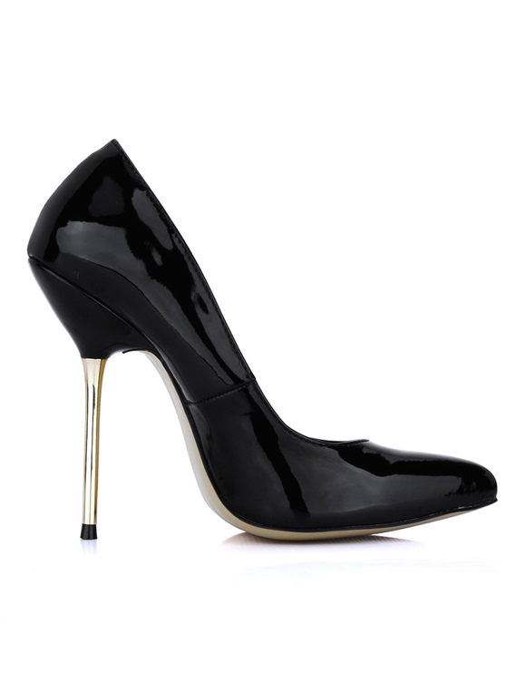 Sexy Black Pointed Toe Stiletto Heel Patent Leather Woman's High Heels ...