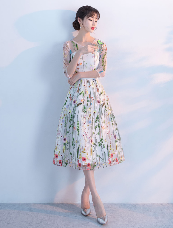Lace Prom Dresses 2022 Short Floral ...