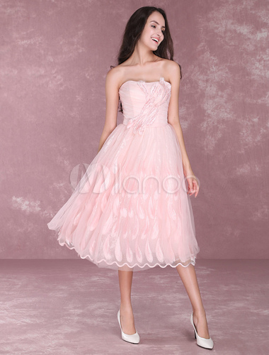 Soft Pink Prom Dresses Tulle Lace Further Detail Homecoming Dresses ...