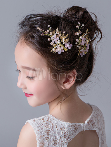 gold flower girl hair accessories