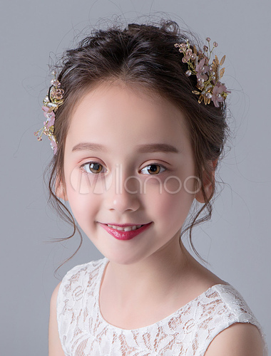 Flower Girl Hair Pieces Gold Rhinestones Hair Accessories Kids