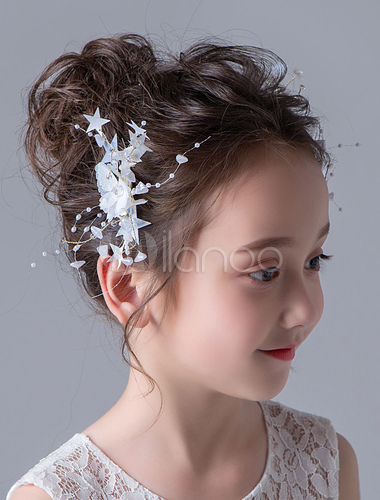  Flower Girl Hair Accessories Crystal Ivory Butterfly 