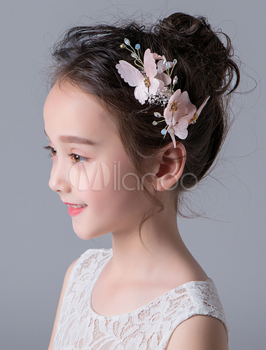 Flower Girl Headpieces Ivory Kids Butterfly Hair Pieces Little Girls Hair Accessories