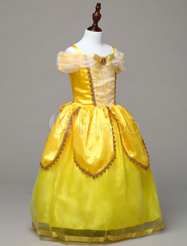 Princess Belle Cosplay Costume Kids Beauty And The Beast Halloween