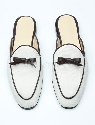 backless loafers white