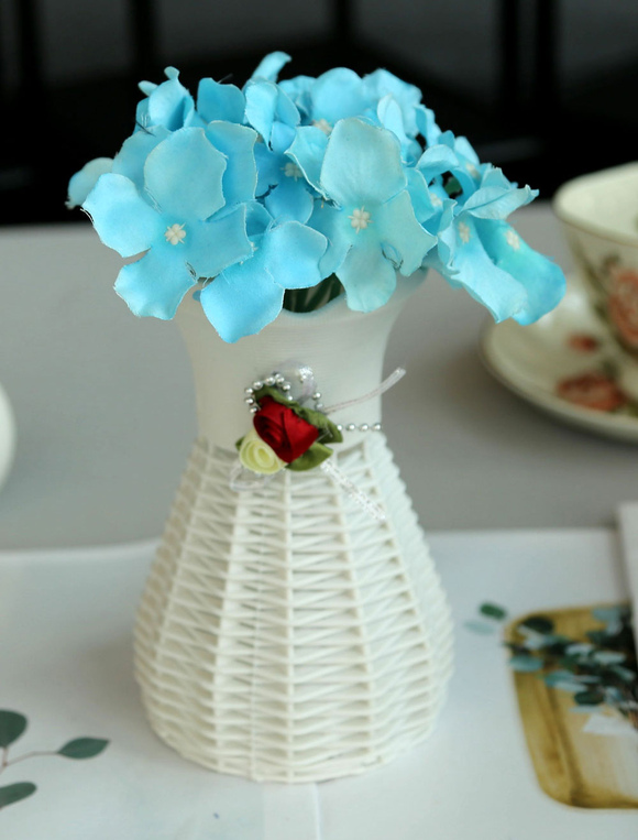 Flowers Table Decorations Wedding White Silk Plastic Vase Dining