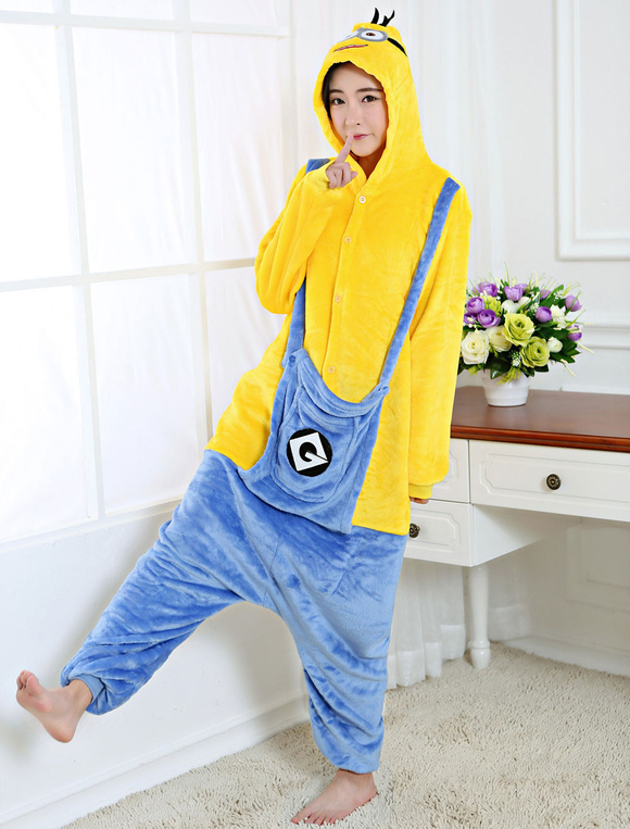 Federaal Raar Rodeo Kigurumi Pajamas Minion Onesie Yellow Flannel Anime Winter Sleepwear For  Adult Unisex Back With Zipper Costume Carnival onesie pajamas -  Costumeslive.com