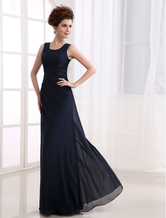Elegant Deep Navy Blue Spinning Prom Dress - Milanoo.com