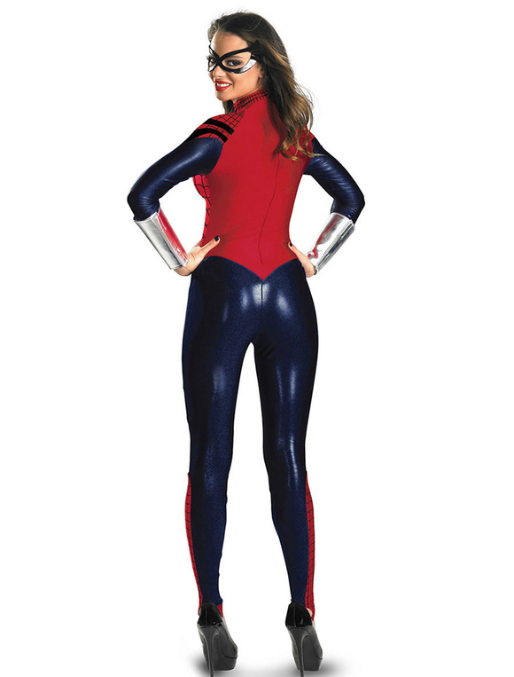 Anónimo puesto borgoña Disfraz de Spiderman para mujer Traje de mono de Halloween -  Costumeslive.com