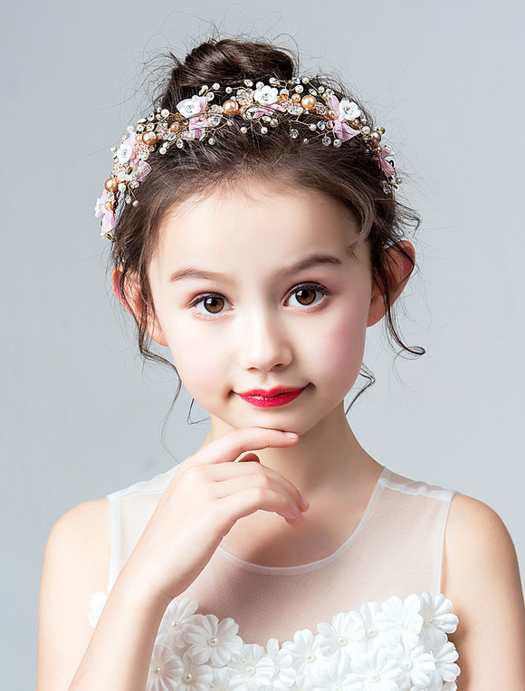 Boda Accesorios de boda | Flower Girl Headpieces Rhinestone Pearl Pearl Niños Accesorios para el cabello - JA88959