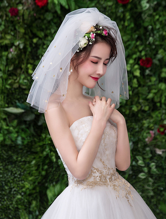 Veli Da Sposa Corti In Tulle A Due Strati Con Pettine Velo Da Sposa In Avorio Bianco A Buon Mercato Per La Sposa Per Accessori Da Sposa Per Matrimonio - Foto 10