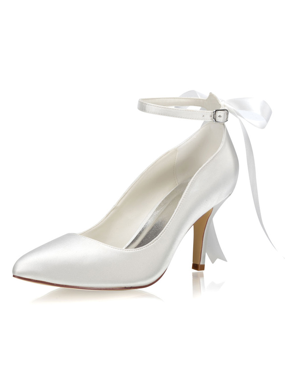 Shoes Occasion Shoes | Women's Tie Up Ankle Strap Low Heel Bridal Shoes - XC05766