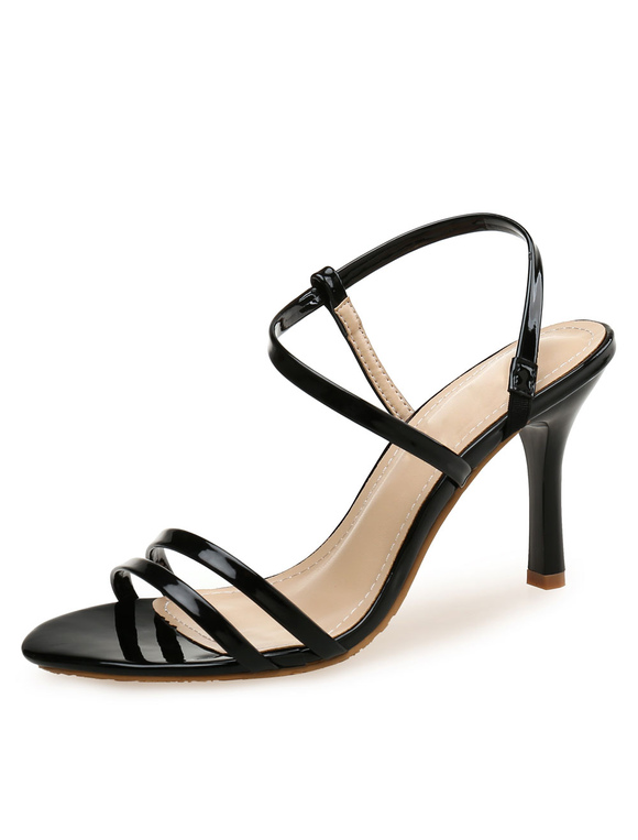 Chaussures Chaussures femme | Chaussures Femmes 2022 Talon Haut Noir Bout Ouvert Lanière Chaussures Femmes - CT03871