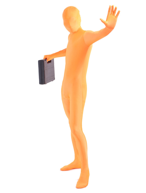 Costumes Costumes | Morph Suit Orange Lycra Spandex Fabric Zentai Suit Unisex Full Body Suit - IQ96026