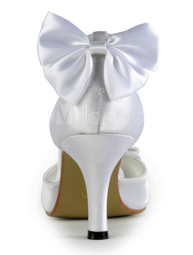 white heels with a bow