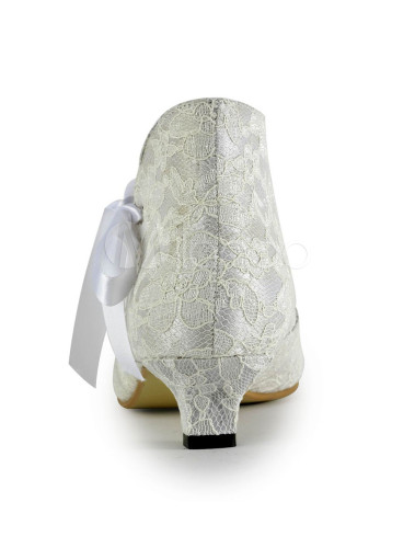 Romantic Side Lace-up Lace Bridal Wedding Boots - Milanoo.com