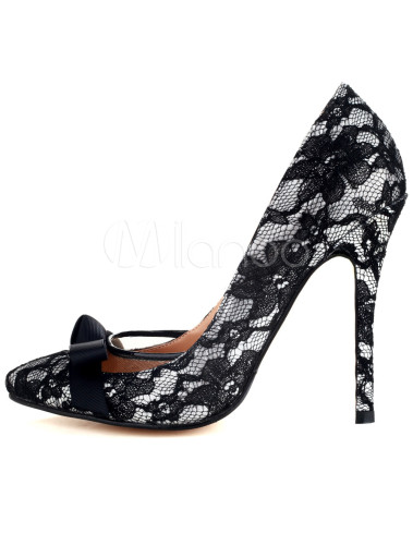 high heels black lace