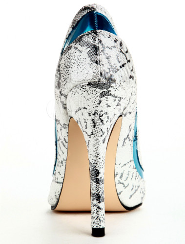 snake print pointed heels