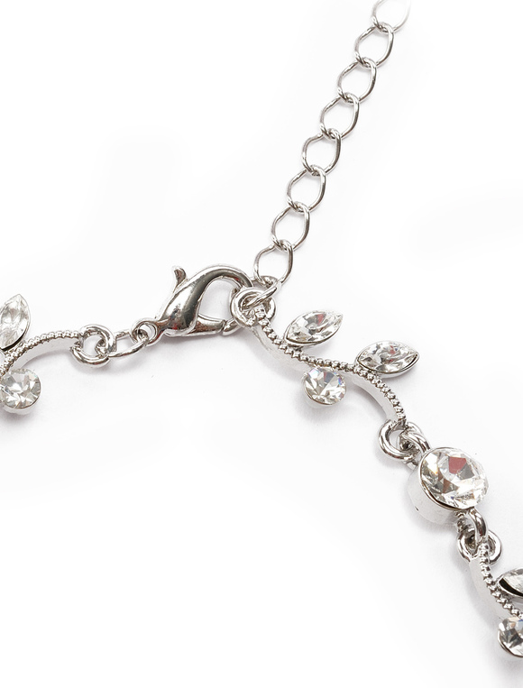 Floral Silver Metal Wedding Jewelry Set