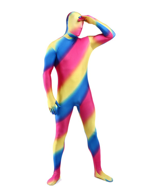 Morph Suit Multicolor Stripes Zentai Suit Full Body Lycra Spandex Bodysuit
