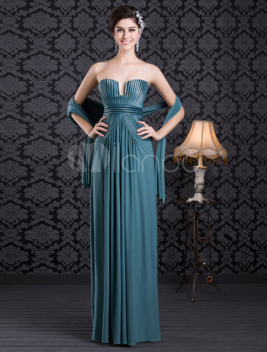 sage satin gown