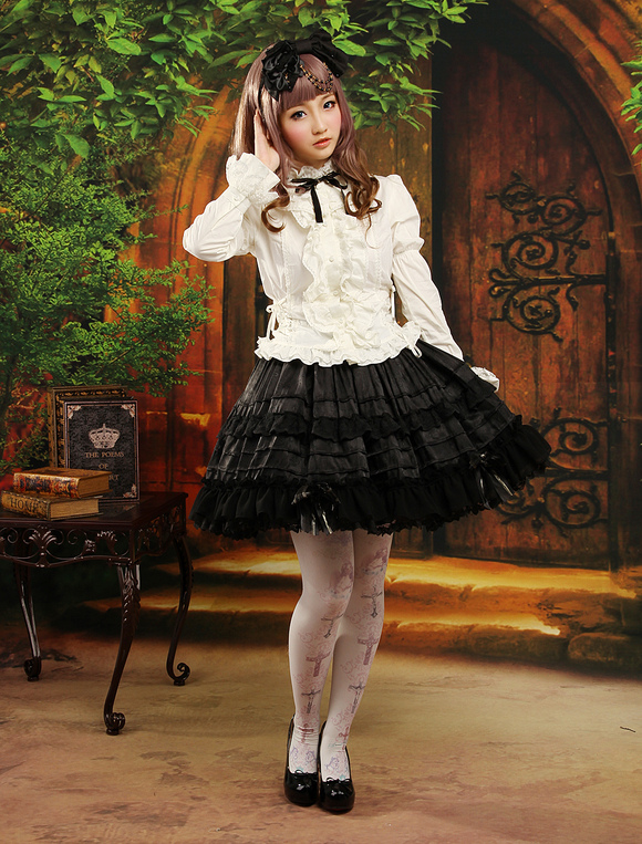 Gothic Multi Color Long Sleeves Jacquard Cute Lolita Outfits - Milanoo.com