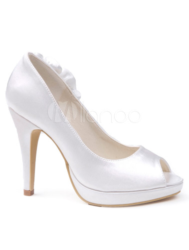 scarpe da sposa bianco seta