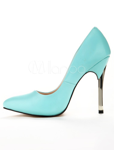 Blue Sheepskin Charming Pointy Toe Shoes - Milanoo.com